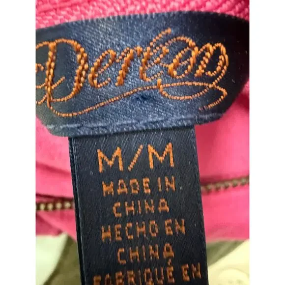 VTG Y2K Dereon Beyonce Womens Medium Fleur De Lis Pink BodyCon Dress Zip Midi - Picture 2 of 5